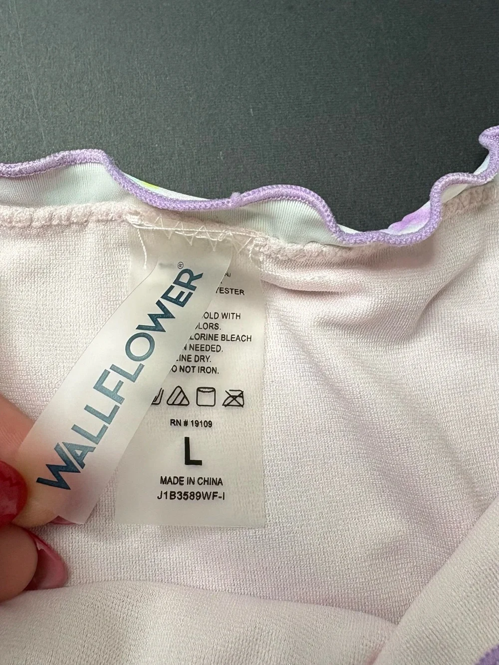 Wallflower Light Pink ruffle-Trim Bikini Top